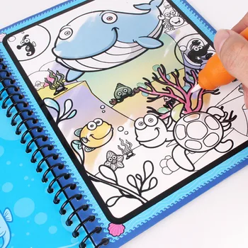 Magija Vandens Piešimo Knyga Montessori Žaislai, Dažymas animacinių filmų, Knygų Doodle stebuklinga Pen Tapybos Valdybos Žaislas Vaikams Gimtadienio Dovana