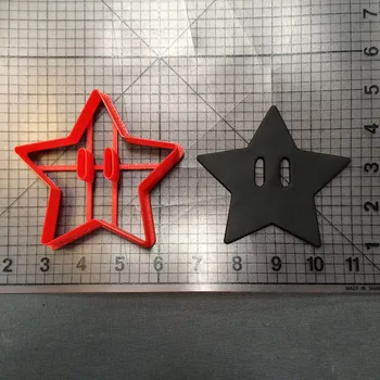 Penkiakampė Žvaigždė, Cookie Cutter Virtuvės Kepimo Reikmenys Torto Glajus Apdailos Pelėsių Minkšti Saldainiai Įrankių Rinkinys 3D Individualų Spausdinti
