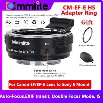 Commlite CM-EF-E SS Greičiau Automatinio Fokusavimo Objektyvo tvirtinimo Adapteris Canon EF/EF-S Objektyvas Sony E-Mount A9 A7RIII A7M3 A6300 A6400 A6500