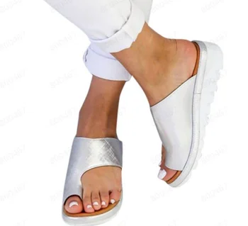 Moterų Sandalai 2021 Naujus moteriškus Batelius Nežiūriu Platforma Butas Vienintelė Ortopedinių Guz Korektorius Plius Dydis 35-43 Laisvalaikio Bateliai Moteris