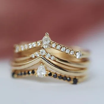 MENGYI Naujo Stiliaus Žavesio Žiedas Aukso Spinduliavimo Meilės Kristalų Paprastas Dizainas Mados Vestuvių Žiedai Moterys 9 2 5 Papuošalai Retro Žiedas