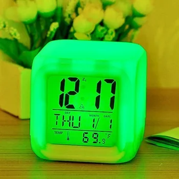 Multi-Funkcija, LED Skaitmeninis Laikrodis-Žadintuvas Nešiojamų Spalvų Kaita, Skaitmeninės Žėrintis Žadintuvas Namų Miegamajame Staliniai Laikrodžiai Vaikams