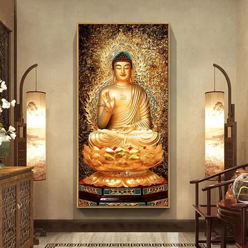 Auksinis Buda Drobė Menas, Tapyba, Modernus Sienos Menas Nuotraukas, Namų Kambarį Dekoro Didelio Dydžio