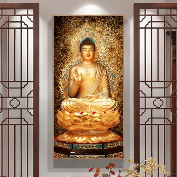 Auksinis Buda Drobė Menas, Tapyba, Modernus Sienos Menas Nuotraukas, Namų Kambarį Dekoro Didelio Dydžio