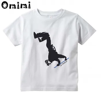 Vaikai Parkour Dizaino Marškinėliai Berniukams/Mergaitėms Labai Kawaii trumpomis Rankovėmis Viršūnes Vaikų Juokinga White T-Shirt,ooo6056