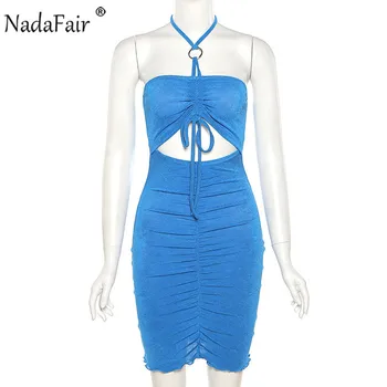 Nadafair Seksualus Off Pečių Mini Suknelė Vasarą Klubas Dėvėti Moterims 2021 Stebėjimo Iškirpti Backless Apynasrio Kaklo Bodycon Suknelė
