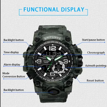 G style Šokas, Laikrodžiai Vyrams, Karinės Armijos Mens Watch Reloj Skaitmeninis Led Sportinis Laikrodis Vyrų Dovana Analoginis Automatinis Laikrodžiai