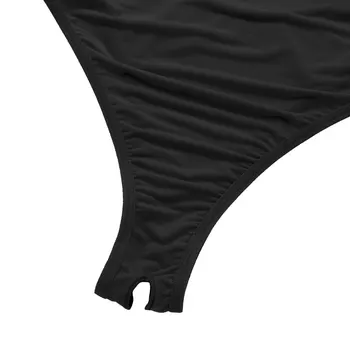 Moterų Skaidrus Akių Bodysuit Seksualus Apatinis Trikotažas Sleepwear Vienas Gabalas Crotchless Bodysuit Catsuit Aukštos Sumažinti Dirželius Leotard Jumpsuit