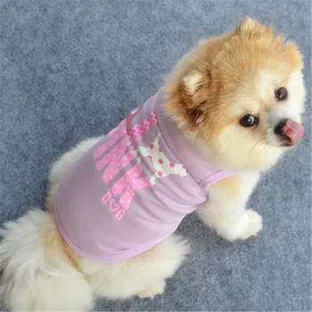 šuo vasaros drabužių šunį vest pet marškinėlius mažų šunų drabužius Palaidinukė Mielas Spausdinti Apranga Šunims Augintiniai Medvilnės Marškinėliai Pug