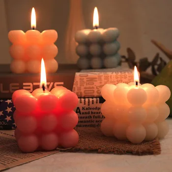 1 VNT. Kvadratinių Kubo Žvakių Liejimo Sojų Vaško eterinio Aliejaus Aromaterapija Žvakės 