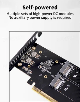 M2 NVME Adapteris, 4 Uostų M. 2 NVMe į PCIe 3.0 X16 Stove Controller Adapter PCI Express 4 Uostų Klavišą M VROC RAID Host Controller