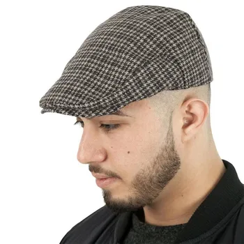 Bžūp Mados,Patogus Newsboy Baker Boy Tvido Butas Mens Dropshipping Hat, Black Prabanga Eglute Dizaineris Bžūp Pilka Gatsb J4H2