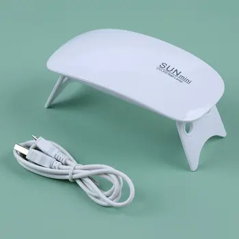 1pc Mini 6W Nagų Džiovintuvas Mašina Nešiojamų 6 LED UV Manikiūro Lempa Nagams USB Kabelis Naudoti Namuose Nagų Lempa Džiovinimo Nagai