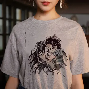 Vasaros Japonų Anime Demon Slayer Kimetsu Nr. Yaiba Marškinėliai Harajuku Hip-Hop Tshirts Trumpas Rankovės Laisvi marškinėliai Topai Tees Moteris