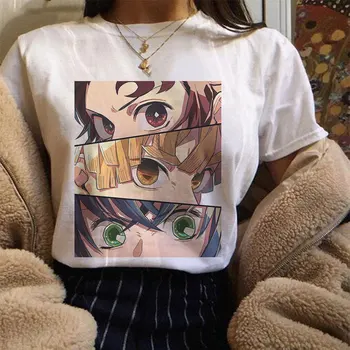 Vasaros Japonų Anime Demon Slayer Kimetsu Nr. Yaiba Marškinėliai Harajuku Hip-Hop Tshirts Trumpas Rankovės Laisvi marškinėliai Topai Tees Moteris