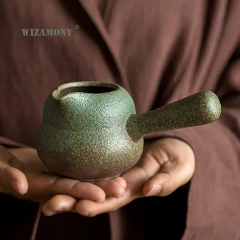 Japoniško Stiliaus Rupi Keramikos Pusėje Rankena Ąsotis Namų Retro Arbatos Ąsotis Antikvariniai Kung Fu Arbatos Rinkinys Keramikos Arbatinukas