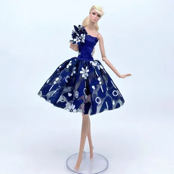 Mados Mėlyna Gėlių Princesė Suknelė Barbie Lėlės Drabužiai Baleto Suknelės Vestidoes Šokių Kostiumai 1/6 BJD Aksesuarų Vaikams Žaislas