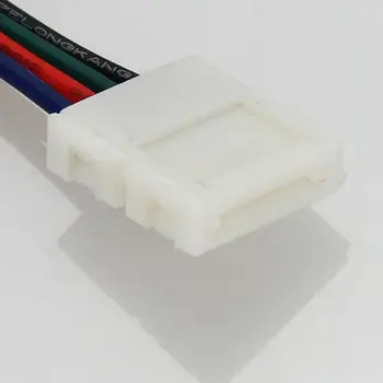 4 Pin led juostelės jungtis 5050 RGB RGBW LED Šviesos Juostelės SM DĻSV Male Female Jungtis Viela 10mm