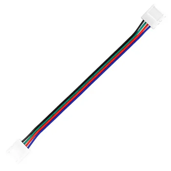 4 Pin led juostelės jungtis 5050 RGB RGBW LED Šviesos Juostelės SM DĻSV Male Female Jungtis Viela 10mm