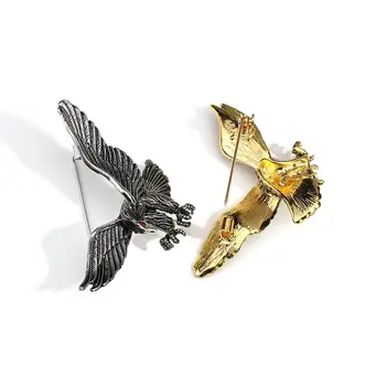 Flashbuy Vintage Gold Flying Eagle Sagė Moterys Vyrai Punk Kostiumas Megztinis Kailis Paukščių Smeigtukai Šalies Aksesuarai Dovanos 2020 M.