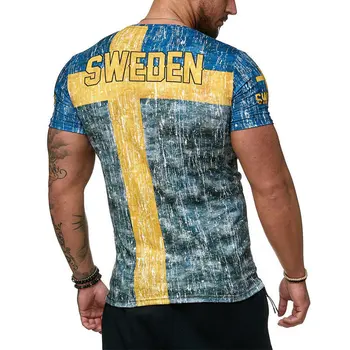 Vasarą Vokietijos vėliava megztiniai vyrams marškinėliai švedijos laišką 3D spausdinimo vyriški t-shirt Kvėpuojantis streetwear atsitiktinis drabužėlių XXS-6XL