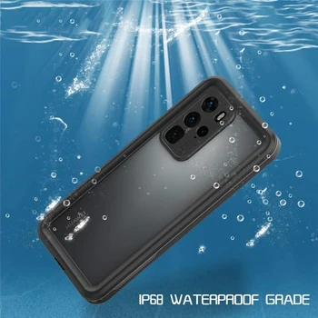 IP68 Vandeniui Atveju, Huawei 30 P40 Pro Mate 20 Mate 30 30 Lite Pilnas Apsauginis Vandens įrodymas atsparus smūgiams po vandeniu Dangtis