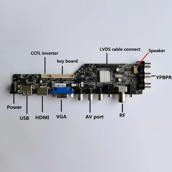 Rinkinys LTN156AT02 reguliatorius skaitmeninis ekranas nuotolinio valdybos vairuotojo 1366x768 LED USB HDMI suderinamus VGA, AV-TV Ekrane, DVB-T, DVB-T2