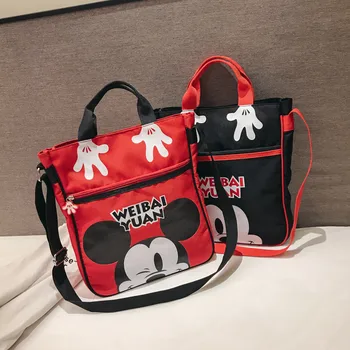 Disney mickey Didelės talpos, rankinės, Berniukas, mergaitė, Drobė maišelis moterų Nešti maišą cartoon mokyklos maišą Mickey peties nešiojamų pirkinių krepšys