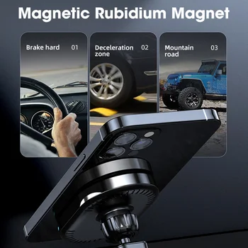 15W Magnetinio Belaidis Kroviklis Automobilio Ventiliacijos AirVent Mount Magnetinis Įkroviklis, Laikiklis Adsorbable Telefono 