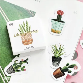 NEMOKAMAS PRISTATYMAS 30boxes Pakuotėje lipdukai kūrybos augalų albumą apdailos žalia Dekoratyvinis Raštinės reikmenys