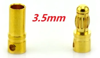 40pcs/daug 2.0 3.0 mm mm 3.5 mm 4.0 mm 5.5 mm, 6,0 mm 8.0 MM, Aukso Kulka Bananų Jungties kištukas ESC RC Lipo baterijos Kištukai (20 porų)