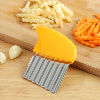 Bulvių cutter nerūdijančio plieno banga svogūnai Daržovių peilis Fri peilis Namų virtuvės reikmenys morkų tarka maisto gaminimo įtaisą
