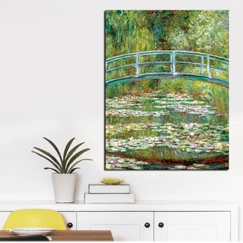 Žinomų Tapybos Claude Monet Kraštovaizdžio ant tilto, Aliejus, Tapyba, Plakatas Spausdinimo Sienos Meno Kambarį Namų Dekoro (be Rėmelio)