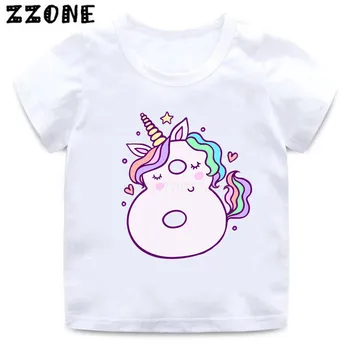 Skaičių 1-10 Mielas Vienaragis Animacinių Merginų, T-marškinėliai, Gimtadienio Pavadinimas Custom T-shirt Baby Boy Vaikų Viršūnes Vaikams Drabužių Metu,HKP5398