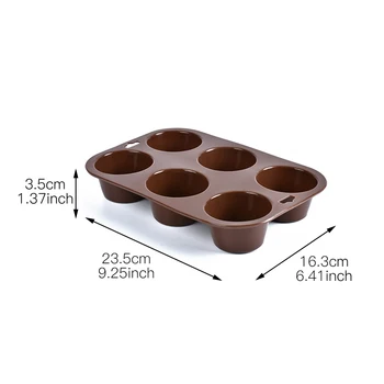 6 Ertmės Apvalus Blynai Cupcake Pelėsių Kepimo Šokolado, Želė, Pudingas Šokoladinių Cake Pelėsių 