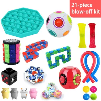 1 set Fidget Jutimo Žaislo Pakuotės Įtempių Žaislai Autizmo Nerimas Reljefas Streso Pop Burbulas Fidget Žaislai Vaikams Suaugusieji
