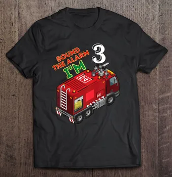 Vaikai Fire Truck Bamblys 3-iojo Gimtadienio Berniukas gaisrinė mašina Viršūnes, Drabužiai Moterims, Drabužiai, Marškinėliai Vyrai Tee Marškinėliai Vyrams Žmogaus T-Shirt Firminių
