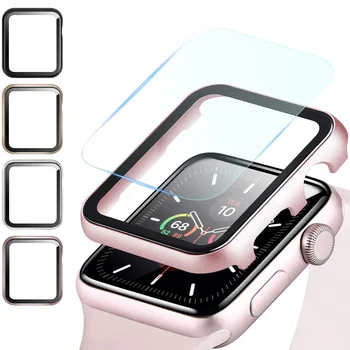 Dangtelis Apple Laikrodžių atveju, 44mm 40mm 42mm 38mm screen Protector KOMPIUTERIUI Ultra-Plona Danga Bamperis iwatch serijos 6 SE 5 4 3 accessories
