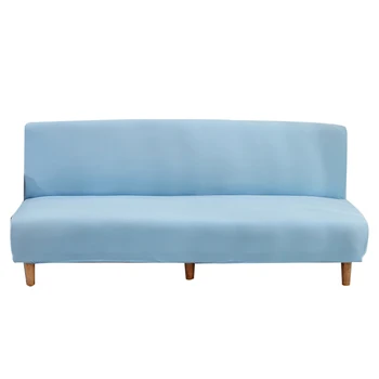 Armless Sofa-Lova Padengti Lankstymo Šviesiai Mėlyna Šiuolaikinės Sėdynių Užvalkalai Ruožas Sofos Dangtelis Be Porankiu Raštas Elastinga Spandex