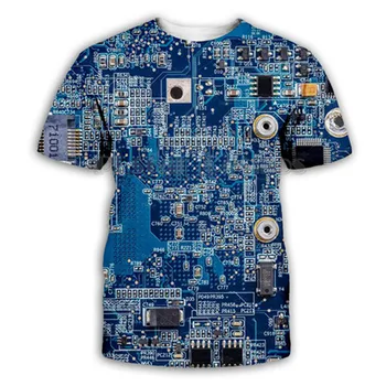 2021 Vasaros Vyrų 3D Atspausdintas Marškinėliai Visatos Elektroninių Hip-Hop Tshirts Vyras Drabužių Kvėpuojantis Poliesteris marškinėliai Large Dydis