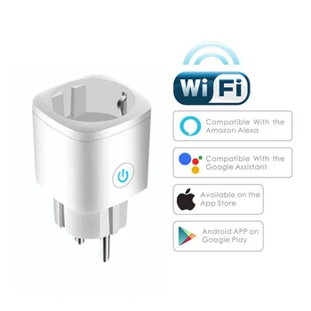 ES 16A WiFi Smart Plug kištukinis Lizdas Su Elektros Energijos Monitorius Multi Plug Per Tuya Smartlife Kontrolės Darbai su Alexa, Google 