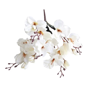 Modeliavimo Puokštė Magnolia Gėlių Šilko Audinio su Gėlių Stiebai & Lapai Netikrą Žaluma Dekoro Home Office Šalies 43cm PW