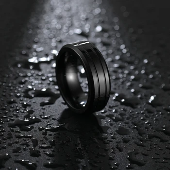 Mados Juodas Volframo Žiedas Vyrams Volframo Vestuvių Žiedas, Papuošalų Mados vyriški Didelis Žiedas