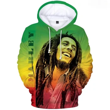 2021 Hoodie Palaidinės Hip-Hop, Bob Marley 2021 Streetwear vyriškų Megztinių su Gobtuvu Megztinis Harajuku Kišenėje Mados Kailis Hoodies