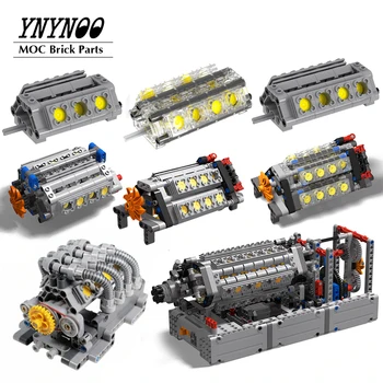 SS aukštųjų Technologijų V8 16 Cilindrų Variklio Blokas V6, V8 V12 W12 V16 W16 Variklio Blokų Plytų Rinkiniai Modelio Dalių, Vaikų Žaislai 