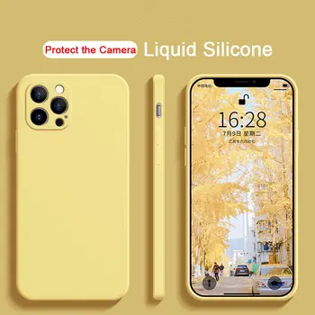 Iphone 12 Pro Max Atveju Skystu silikonu Minkštas pilnos Apsaugos Kameros Lęšis Telefono 