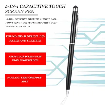 2 in 1 Capacitive Touch Screen Stylus Tablet PC Universalus Touch Pen, Skirta 