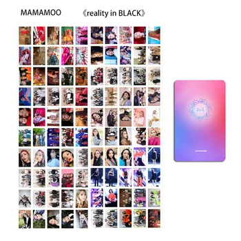 100vnt/Set KPOP MAMAMOO KELIONIŲ Realybės Juodos spalvos Dvipusis Atvirukas Vandeniui Mažas Photocard Saulės Gerbėjų Rinkimo Dovana D42
