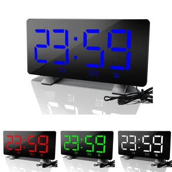 Skaitmeninis Laikrodis-Žadintuvas, Radijo Žadintuvas, Dual Signalizacija su Įkrovimo lizdas Reguliuojamas signalo Atidėjimo Laiką Šviesos Jutiklis Naktiniai Žadintuvas