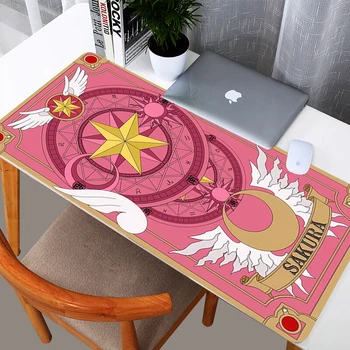 Sakura Kuluo Kortelės Žaidimų Pelės mygtukai Didelio Dydžio 90x40cm Anime Cardcaptor Sakura Kilimėlis OverLocking Kraštas Kompiuterio Kilimėlis